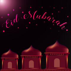 Eid Mubarak with moonlight 