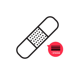 Bandage Plaster Minimalistic Flat Line Outline Stroke Icon Pictogram Symbol