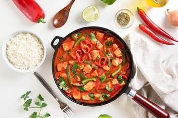 Thai style red chicken curry