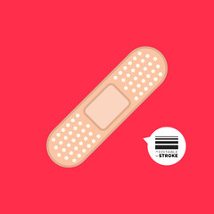Bandage Plaster Minimalistic Flat Line Outline Stroke Icon Pictogram Symbol