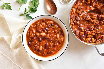 Cowboy beans with ground beef, jalapeno and bacon