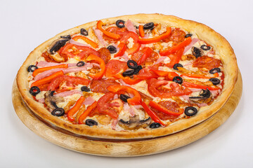 Italian Pizza with ham and mushroom