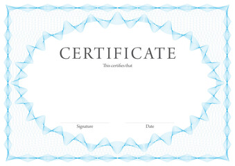 Certificate background with guilloche frame (template) 