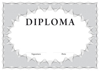 Diploma background with guilloche frame (template) 