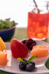 salad with strawberry and fruits