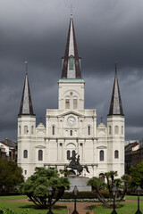 Fototapeta na wymiar New Orleans, Louisiana, USA The Cathedral-Basilica of Saint Louis, King of France, also called St. Louis Cathedral 