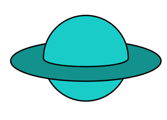 Cyan Ringed Planet icon