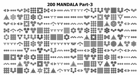 various mandala collections - 200. Ethnic Mandala ornament. Round pattern set.