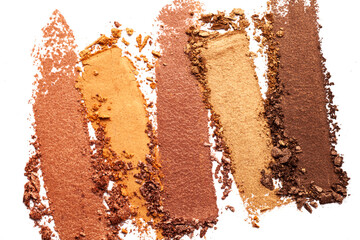 Eye shadow multi colored gold orange smudge loose background