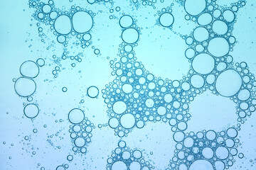 Cream gel face foam shower shampoo transparent cosmetic sample texture with bubbles background