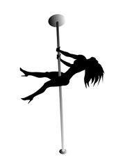 Fit girl acrobatic pole