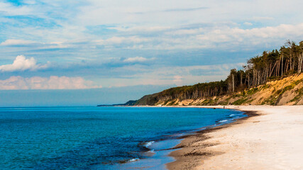 Polska dzika pusta  plaża latem Poddąbie Orzechowo Bałtyk
