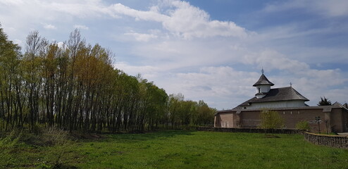 Obraz premium monastery near a forest