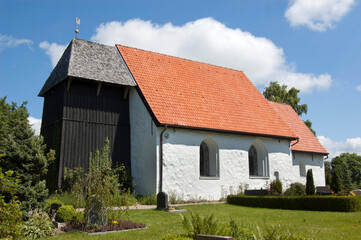 Fototapeta na wymiar Kirche St. Andreas in Bordersby, Halbinsel Angeln, Schleswig-Holstein, Deutschland