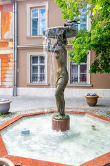Fountain with woman statue in Buda castle, Budapest, Hungary