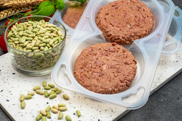 Healthy vegetarian vegan food, plant based soya beans burger