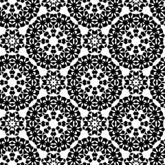 endless ornament. openwork circles. black decorative silhouette. stencil. cover, print.