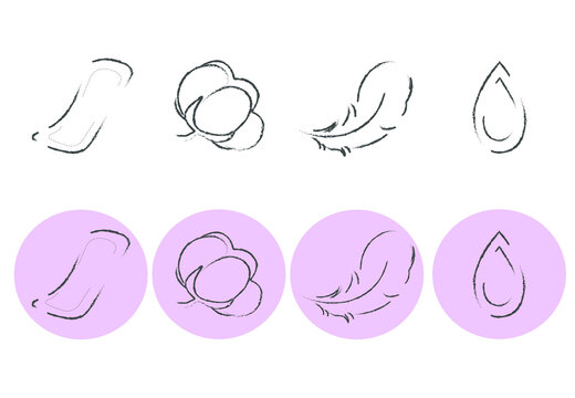 Personal female hygiene daily pad outline vector isolated icon. Woman sanitary naprin type, eco-natural product cotton blended, light weight and high absorptive capacity.  