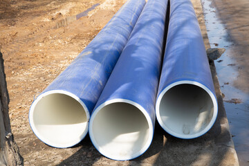 Water pipes.Large diameter water pipes for city water supply.