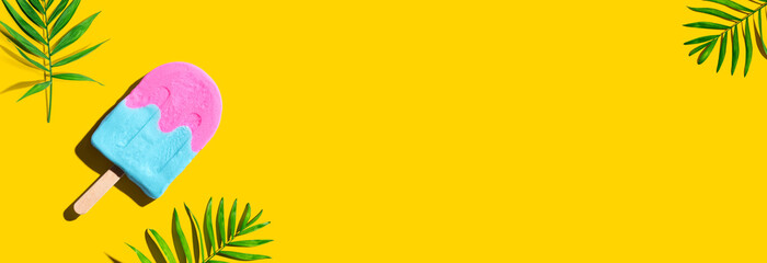 Popsicle with tropical plants