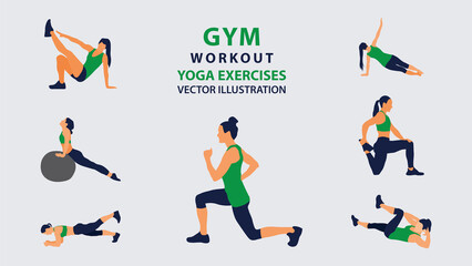 Fototapeta na wymiar People-at-the-gym-workout-vector-illustration