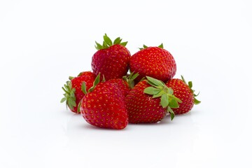 strawberries on white background