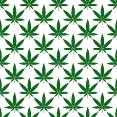 Marijuana Seamless Pattern - Green marijuana leaves repeating pattern design - 429875977