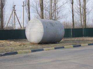 large steel tank for storing gasoline