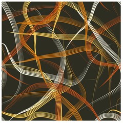 Modern line art card with black abstract lines on colorful background for print design. Colorful geometric background, vector illustration.