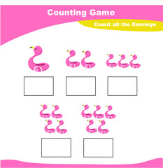 Obraz premium Counting Game for Preschool Children. Educational a mathematical game. Really good for teaching them how to count from one to five.