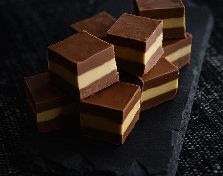 chocolate marroc bar on black background