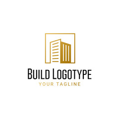 Luxury real estate building gold vector logo template