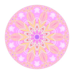 Decorative pattern in a circle for interior decoration. Ornate mandala. Isolated on white.