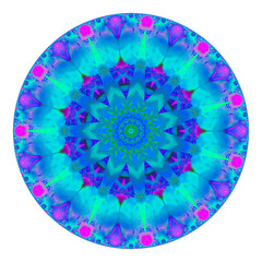 Round mosaic ornament for interior decoration. Patterned print, anti stress mandala.