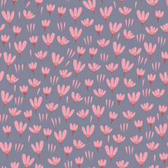 Trendy seamless chamomile, daisies ditsy pattern. Fabric design with simple flowers. Vector cute flower pattern for fabric, wallpaper or wrap paper.