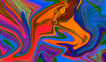 Colorful Abstract Modern Hand Painted Seamless Background Swirls Pattern Design