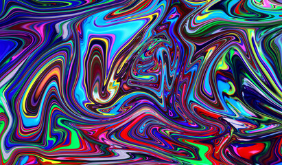 Trippy Psychedelic Colorful Abstract Modern Hand Painted Background Swirls Pattern Design