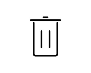 Trash can icon thin line for web and mobile, modern minimalistic flat design. Vector dark grey icon on light grey background.