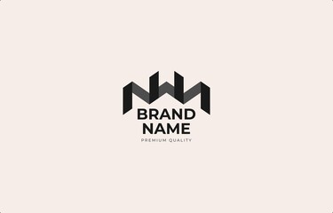 Monogram Letter NW Logo Design Template