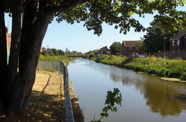 The river Witham along Winsor bank in Boston Lincolnshire