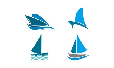logo set cruise ship vector