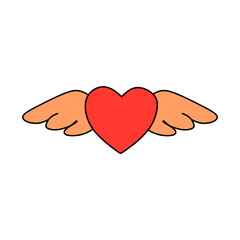 Wings love. Love stickers vector