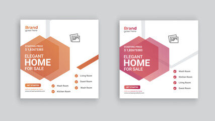 Real Estate template social media post with web banner template
