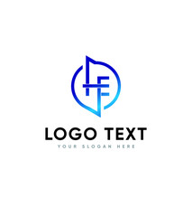 H & E logo template, Vector logo for business and company identity 