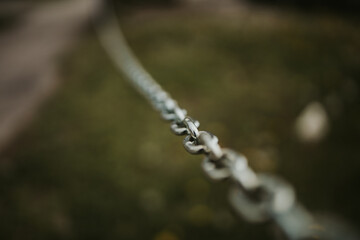 Selective focus of a silver chain