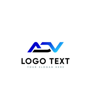 ADV initials logo template, Vector logo for business and company identity 