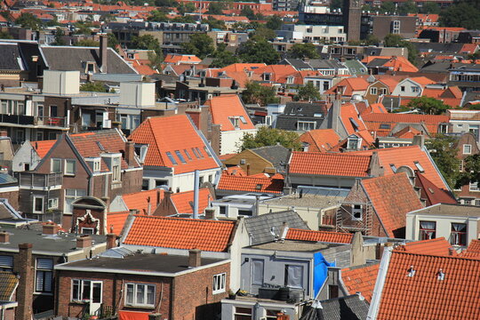 Haarlem, The Netherlands -August 6th 2015:  City Overview Of Haarlem