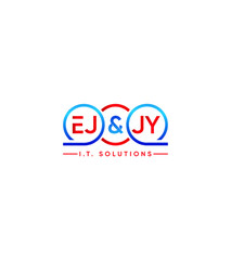 EJ & JY it solutions logo template, Vector logo for business and company identity 