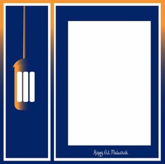 Vector illustration of simple Ramadan and Eid Mubarak templates.