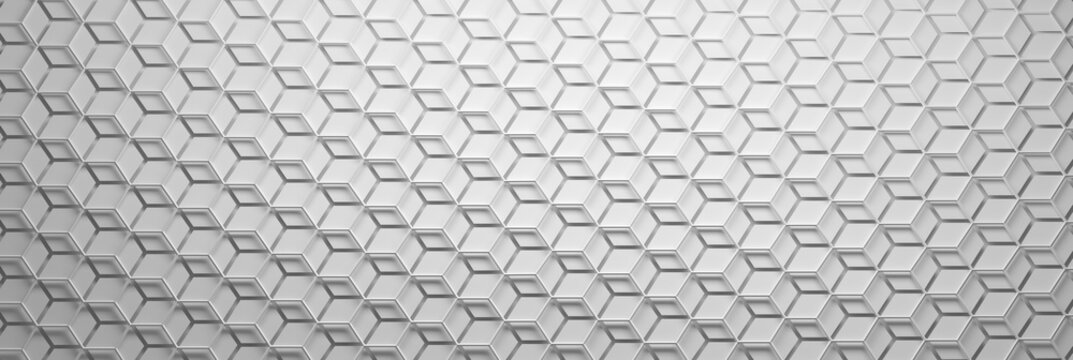 Wide banner with hexagoanl tiles and exagonal mesh on top